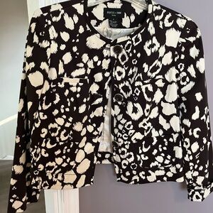 Focus 2000 Dark Brown and White Abstract Blazer